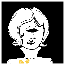 Pixel art portrait of a feminine cyclops.