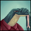 Pixel art portrait of a anthropomorphic monitor lizard IT-worker who is very tired