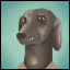 Pixel art portrait of a anthropomorphic italian greyhound who has anxiety issues