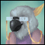 Pixel art portrait of a anthropomorphic cockatoo who seems like a lovely old lady